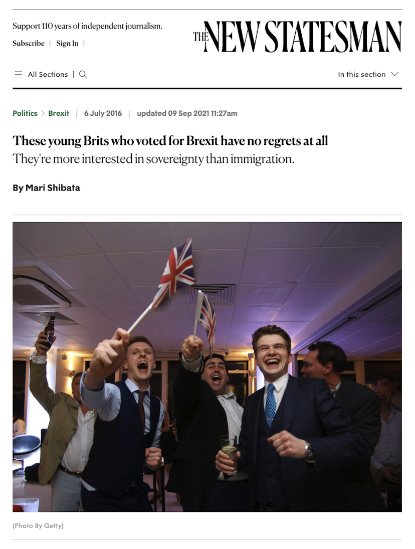 New Statesman - Young Brexiteers